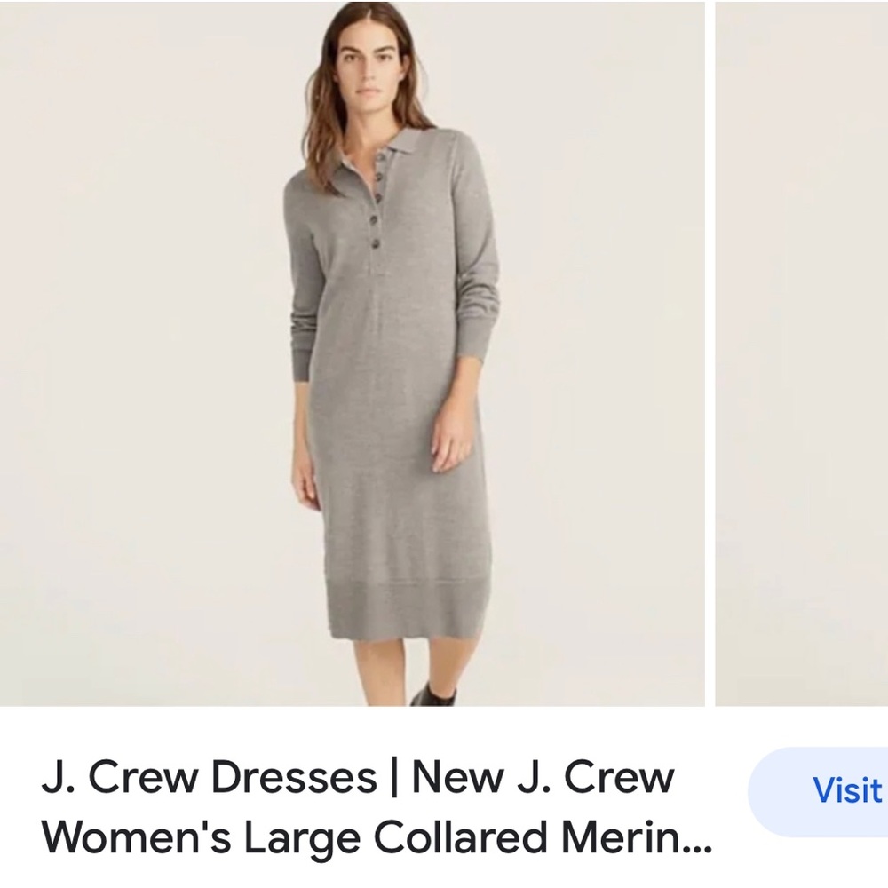 J Crew Merino Wool Grey Dress Size M